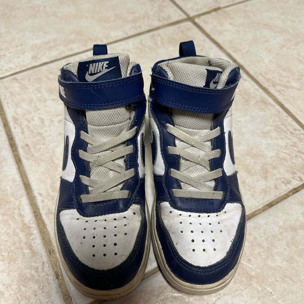 Nike Kids Navy and White High-Top Sneakers